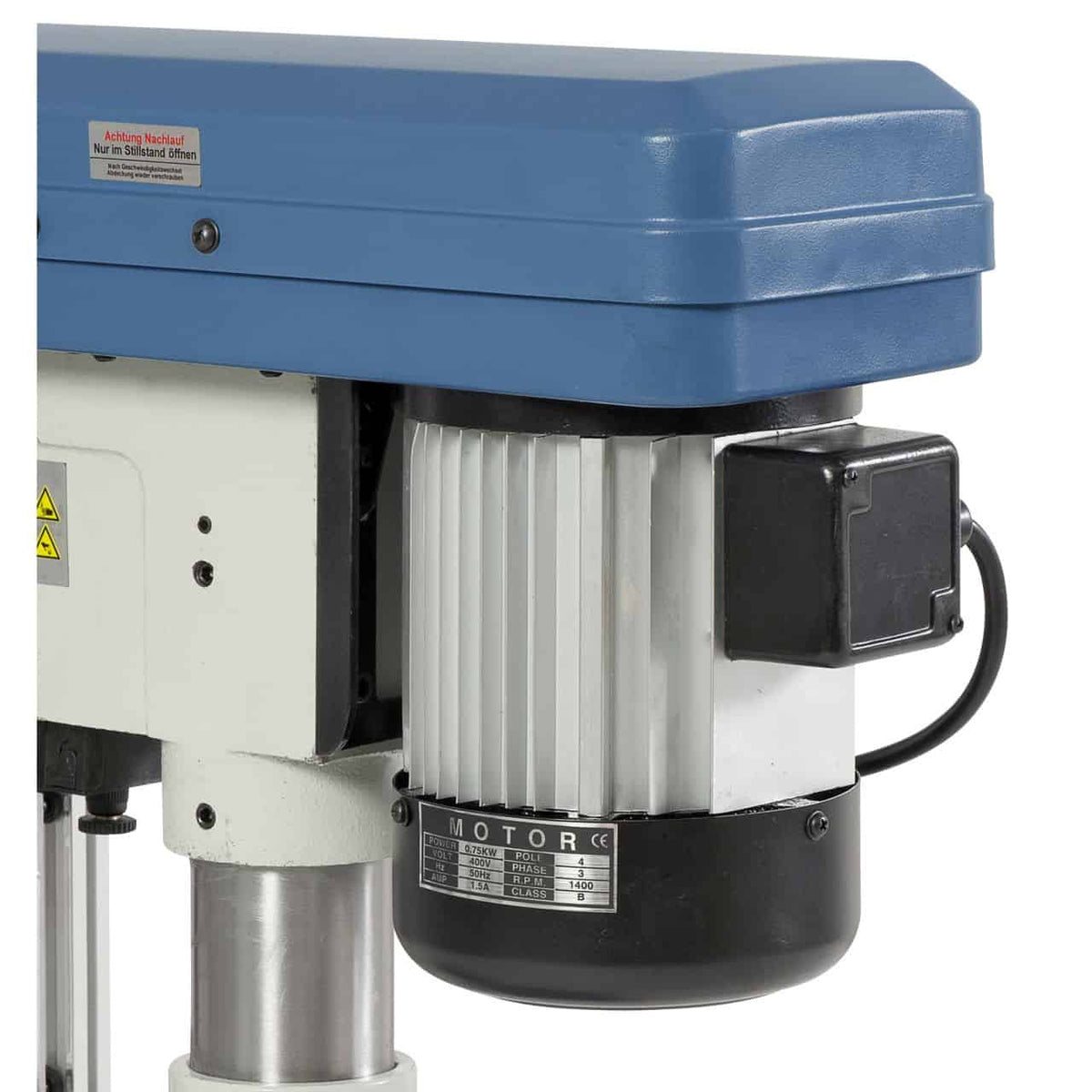 Furadora de bancada Bernardo BM 20 Vario / 230 V com velocidade Vario e laser – furação Ø 20 mm, cone MT 2, velocidade contínua 400-1.950 rpm, display digital velocidade+curso, motor 0,75 kW 230V, peso 57 kg