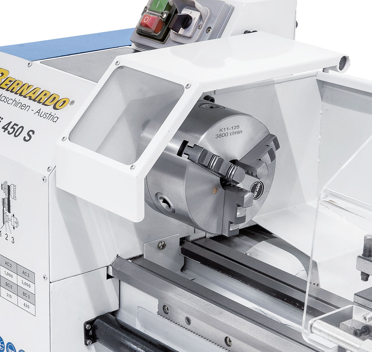 Torno para metal Bernardo Profi 450 S 230V + Ferramentas Carboneto 12 mm 5pz