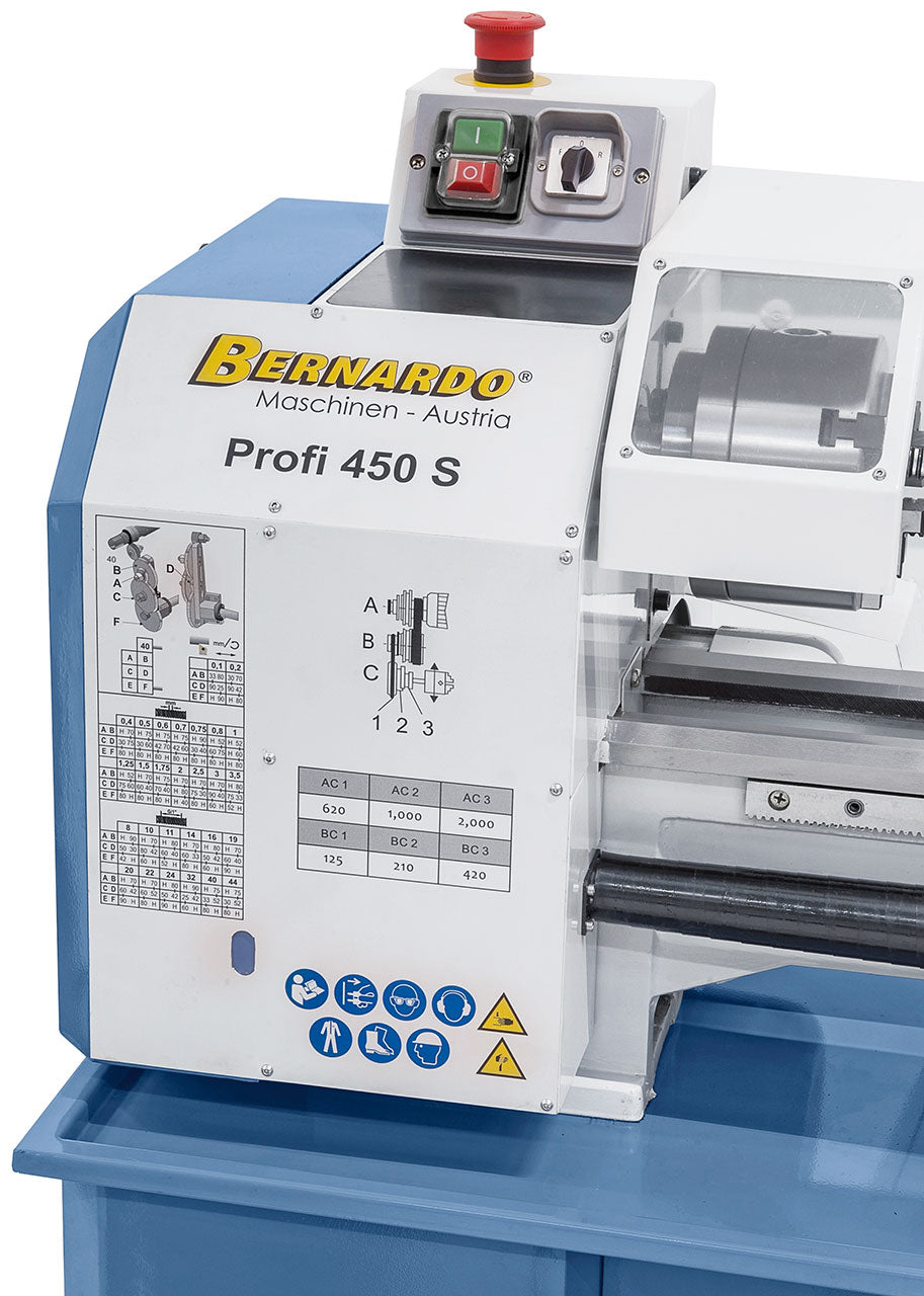 Torno para metal Bernardo Profi 450 S 230V + Ferramentas Carboneto 12 mm 5pz