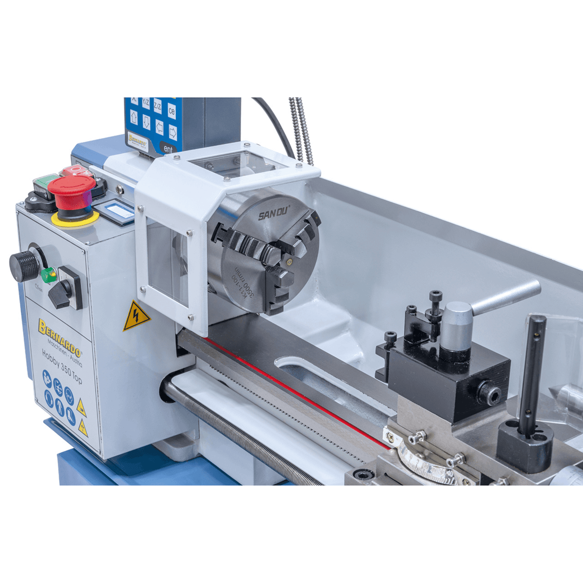 Torno para metal Bernardo Hobby 350 Top compacto com DRO 2 eixos