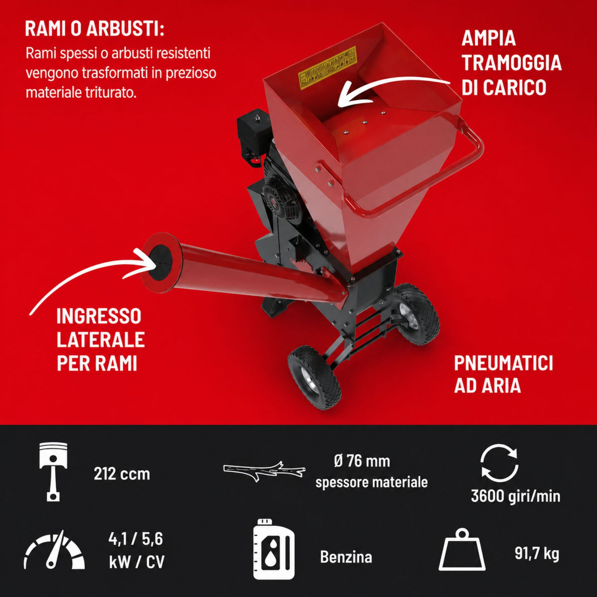Triturador a gasolina Güde GH 651 B