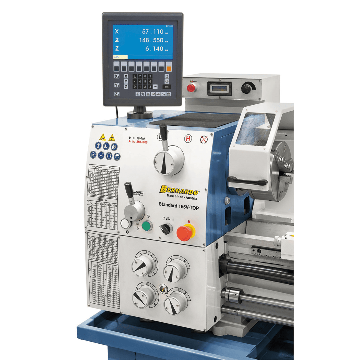 Tornio Bernardo Standard 165 V-Top con DRO 3 assi ES-12 V