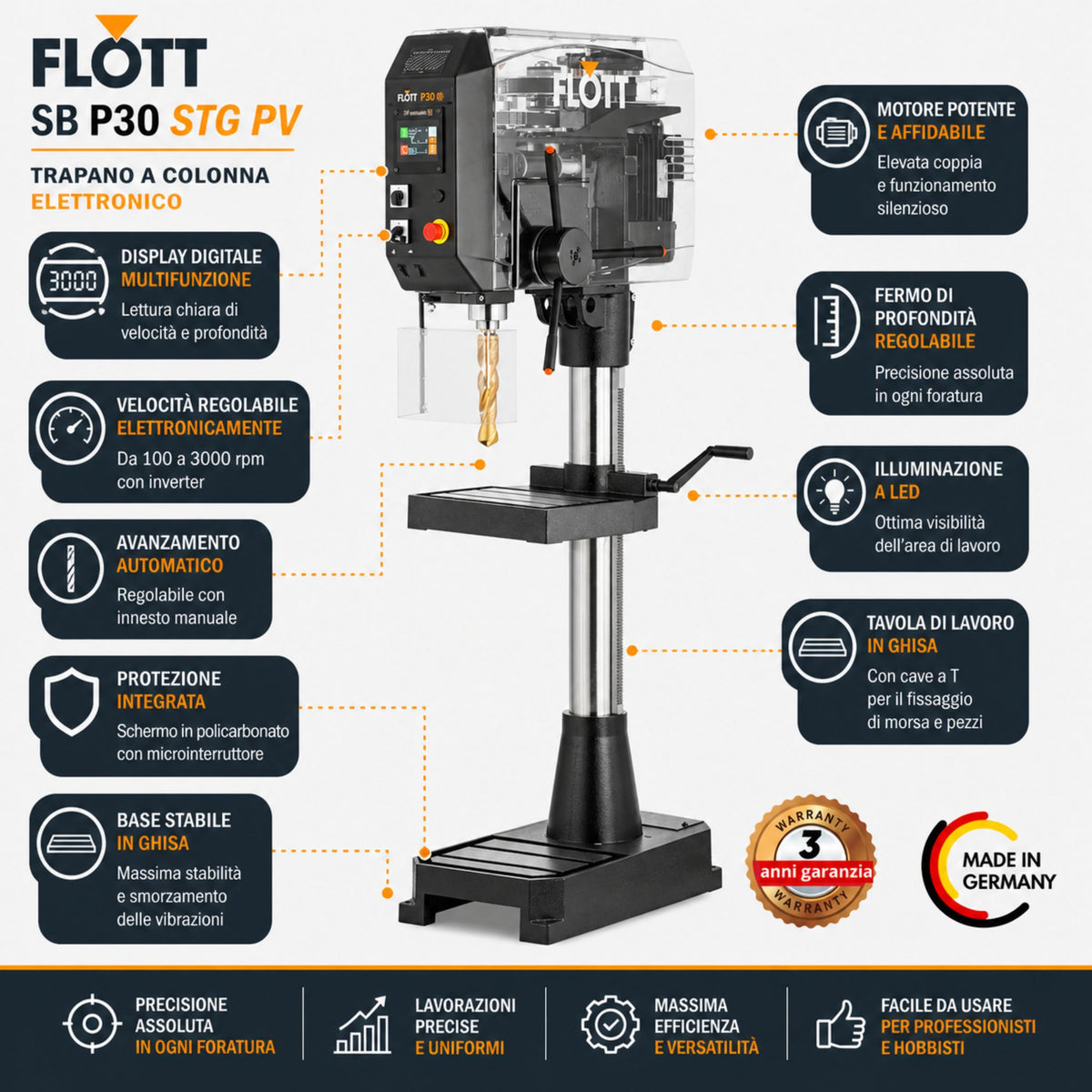 Furadora de coluna Flott SB P30 STG PV