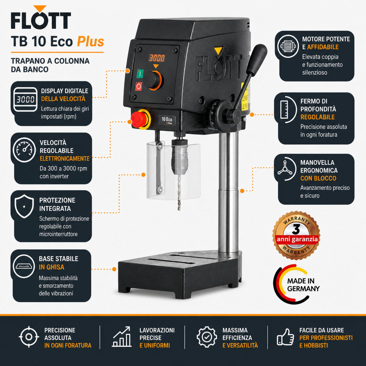 Furadora de coluna Flott TB 10 Eco Plus