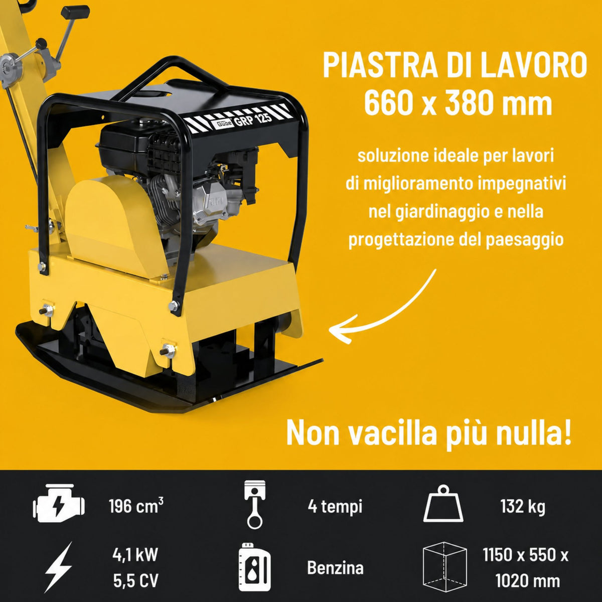 Equipamento de construção Guede Placa vibratória GRP 125