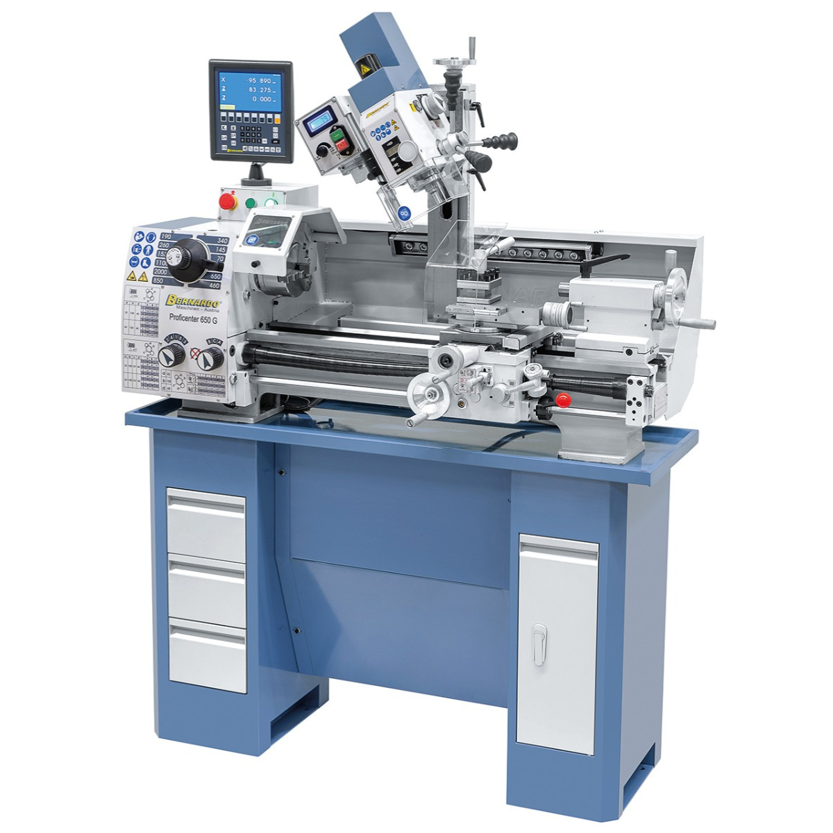 Torno para metal Bernardo fresadora Proficenter 650 G com DRO 2 eixos