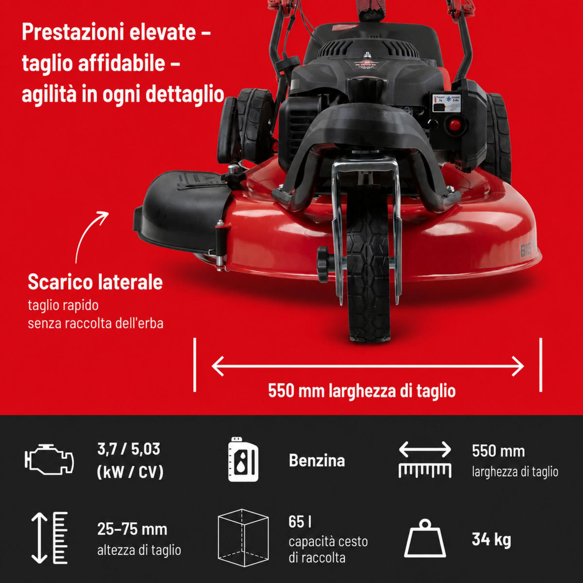 Güde Corta-relva a tre rodas BIG WHEELER 554.2 R
