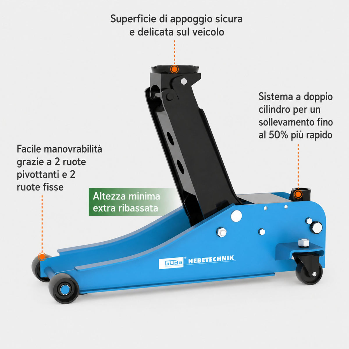 Elevador hidráulico a carrinho Güde GRH 2.5/510L