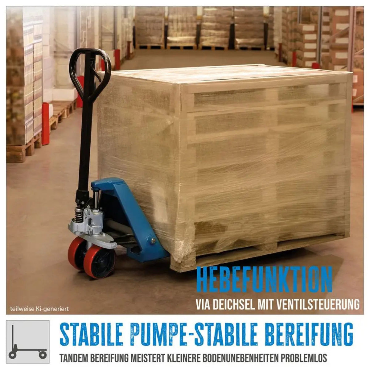 Empilhador manual Güde 2500 kg – PU (garfos 1800 mm)
