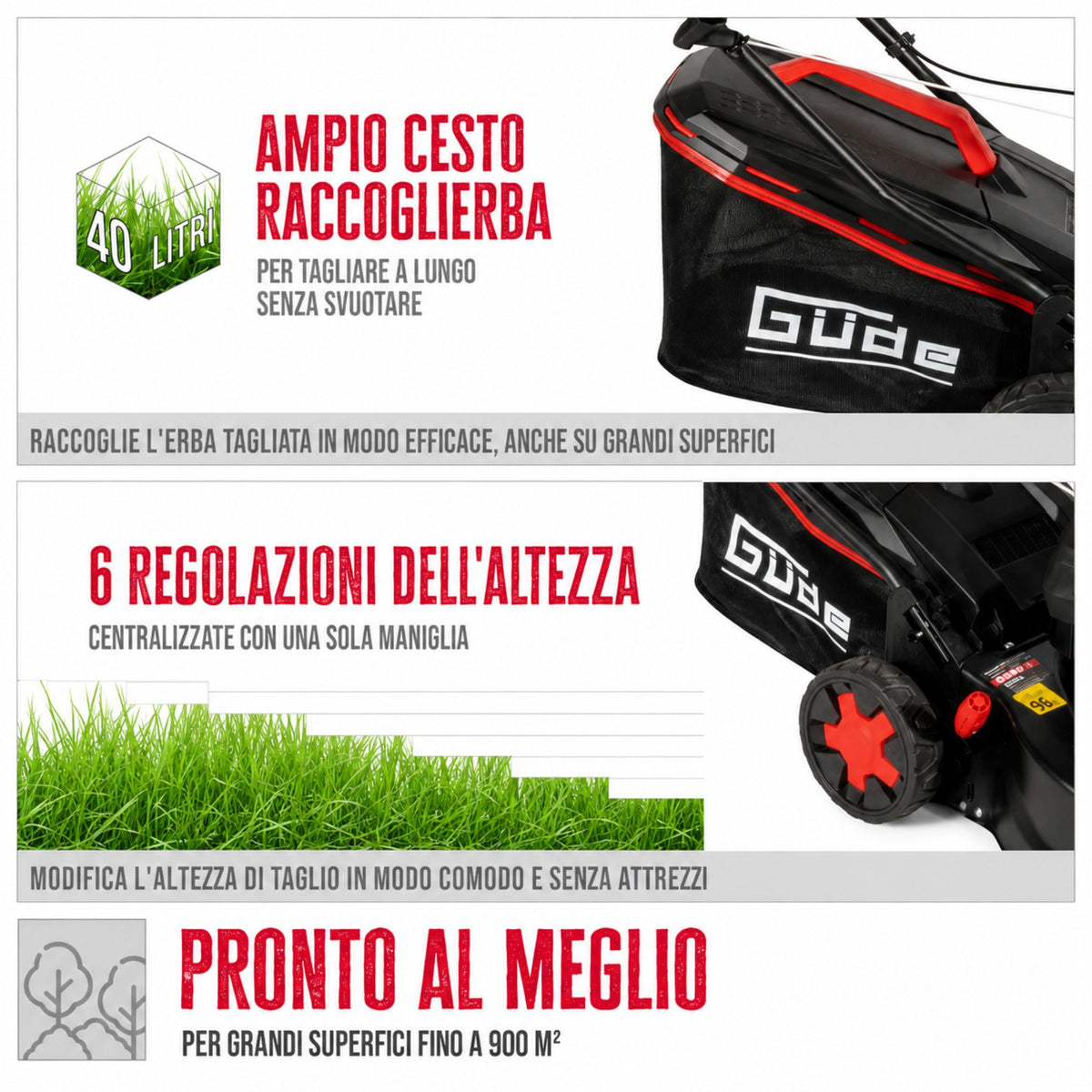 Corta-relva a spinta Güde ECO WHEELER 413.3 R