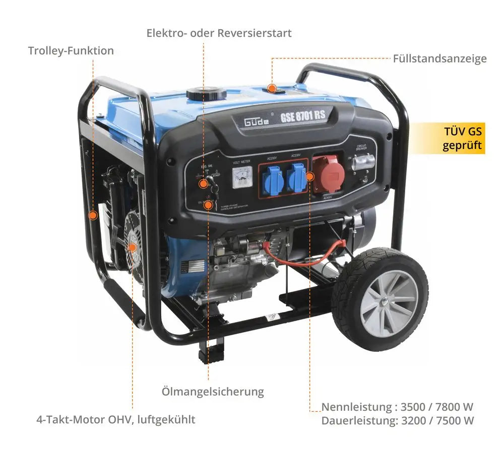 Gerador Güde GSE 8701 RS - 7,8 kW 400 V