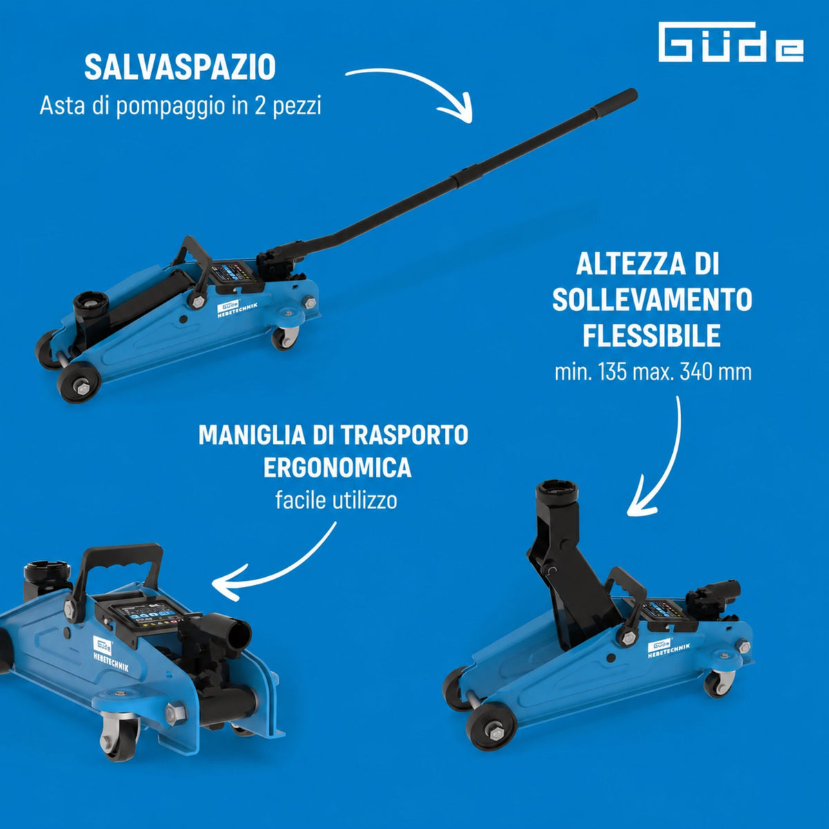 Elevador hidráulico a carrinho Güde GRH 2/330 OS