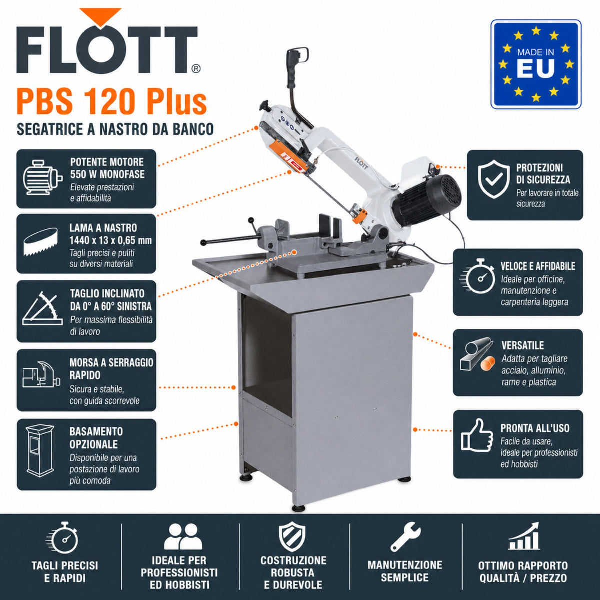 Serra de fita para metal Flott PBS 120 Plus