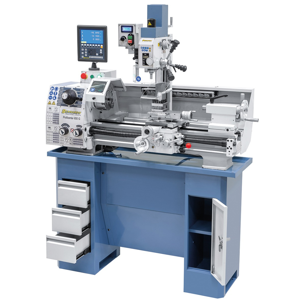 Torno para metal Bernardo fresadora Proficenter 650 G com DRO 2 eixos