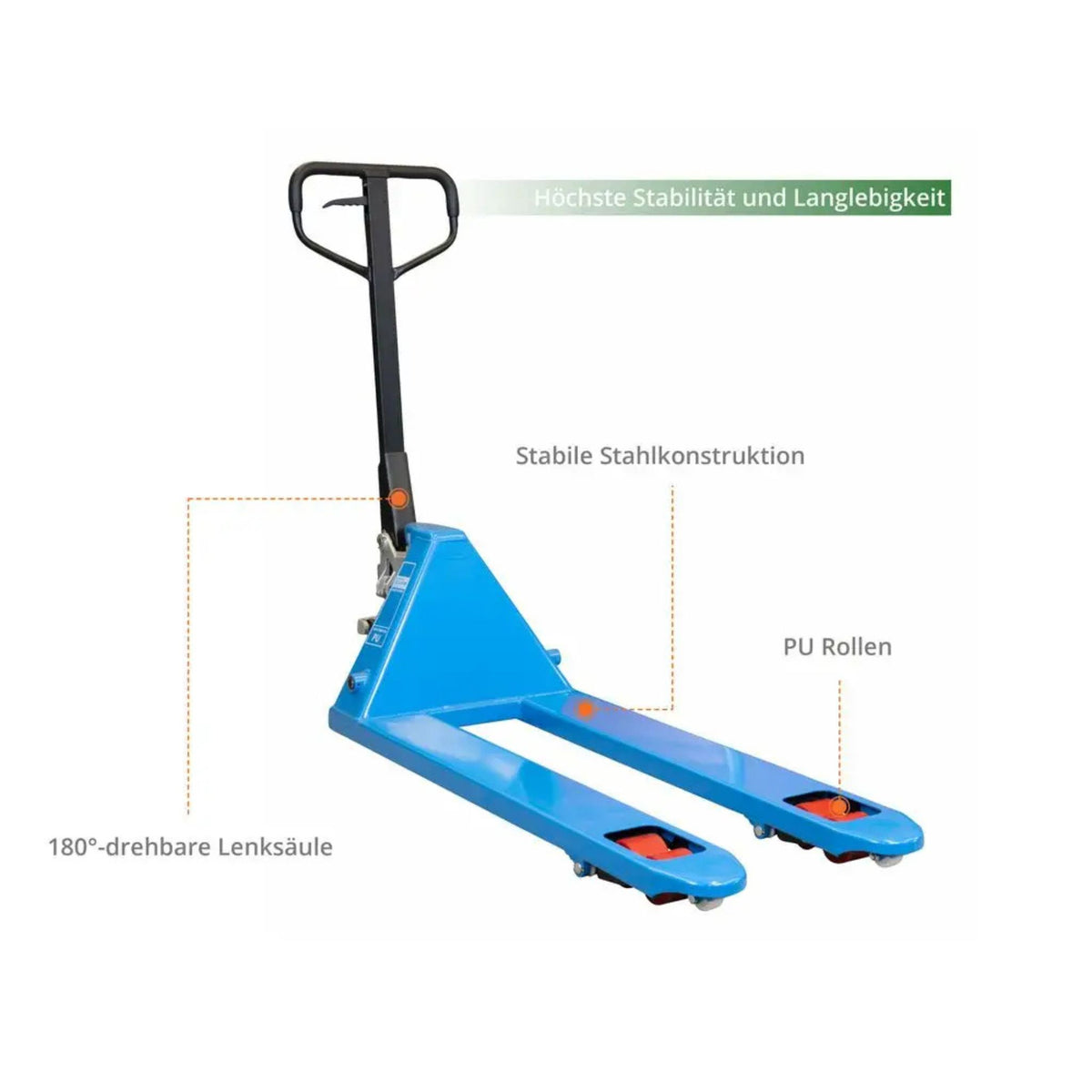 Empilhador manual Güde 2500 kg – PU (poliuretano)