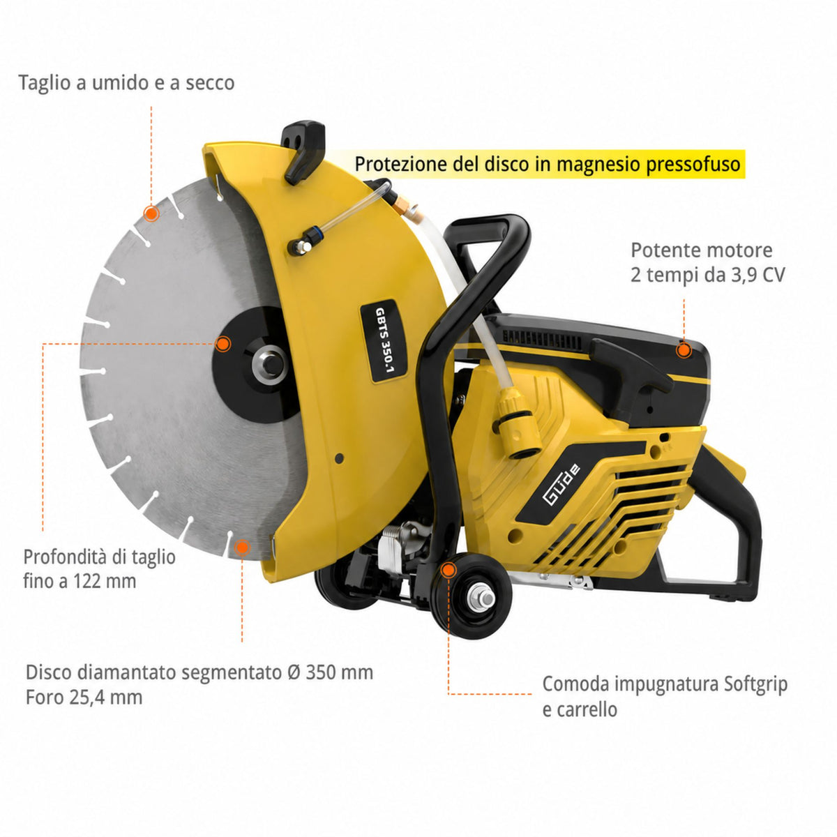 Serra de esquadria para betão Güde GBTS 350.1
