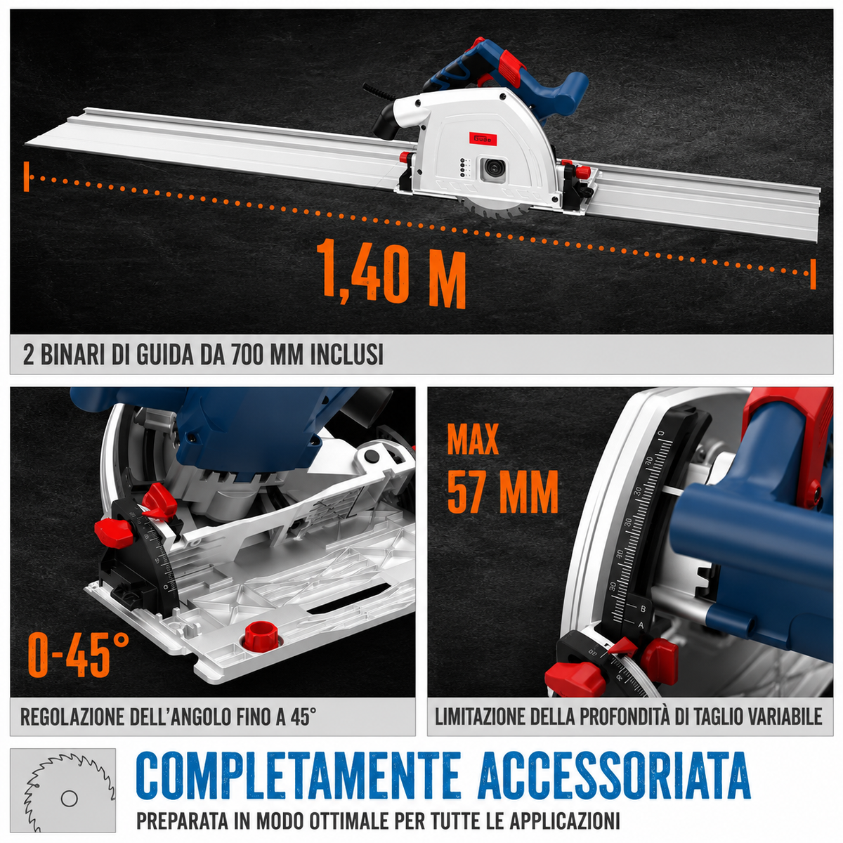 Serra circular manual Guede 1400 KE SET