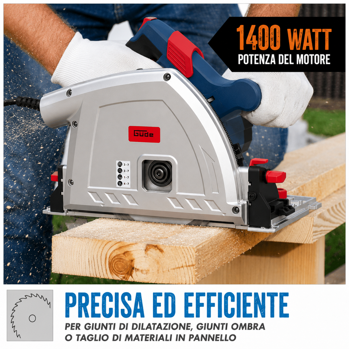 Serra circular manual Guede 1400 KE SET