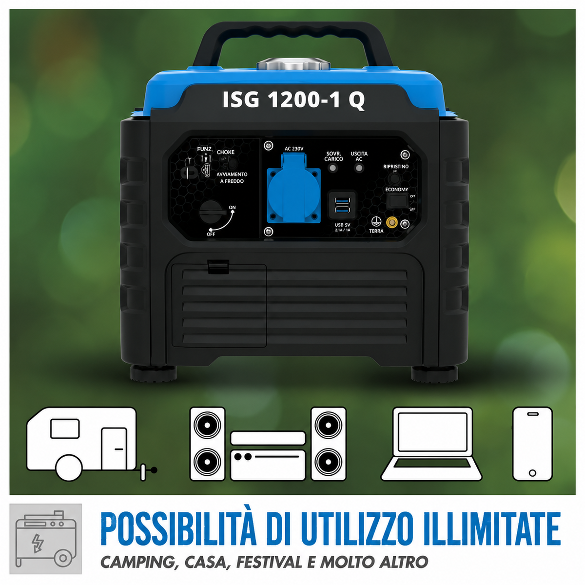 Gerador de corrente Guede de corrente inverter 1200 W ISG 1200-1 Q