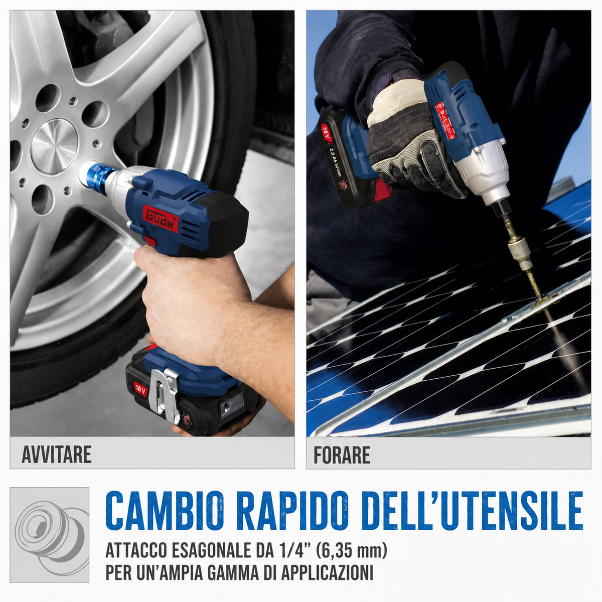 Ferramenta elétrica portátil Guede Aparafusadora a impacto BSS 18 1/4-0