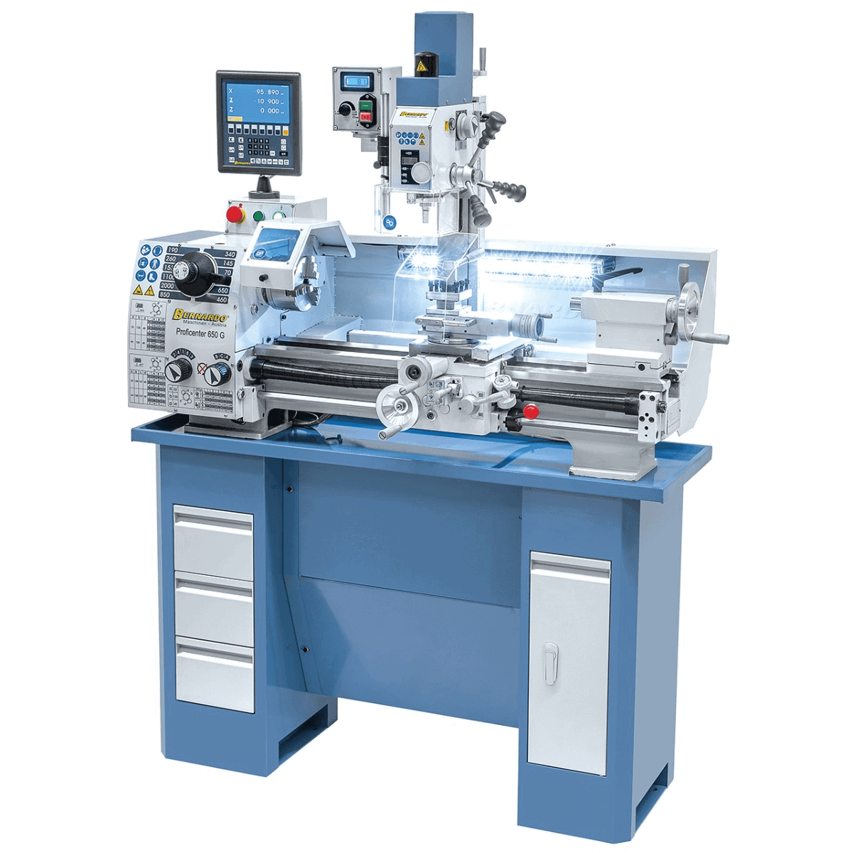 Torno fresadora Bernardo Proficenter 650 G / 400 V com DRO 2 eixos