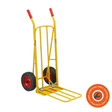 Carrello Ravendo CLM 250 PUR giallo, pieghevole, con ruote PUR anti-foratura e struttura in acciaio per carichi fino a 250 kg.