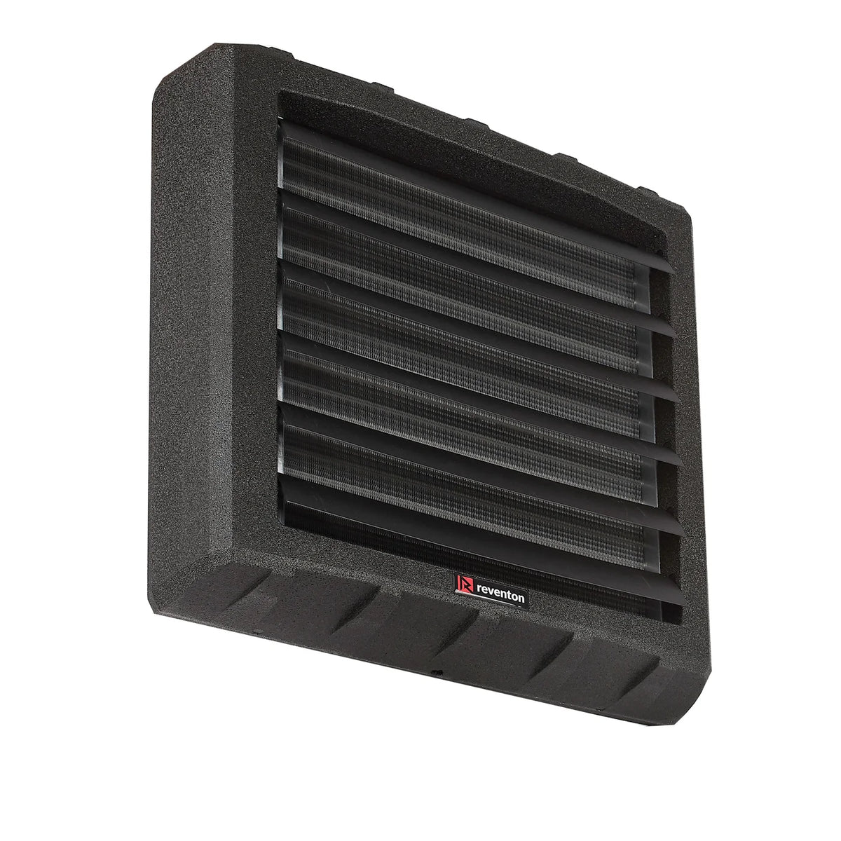 Set completo Aerotermo ad acqua Reventon serie Prestige HC, composto da unità di riscaldamento ad alte prestazioni con scambiatore in rame/acciaio, ventola silenziosa ed efficiente, struttura elegante e resistente. Include accessori di montaggio e controllo, ideale per riscaldare in modo uniforme ambienti industriali, commerciali e residenziali di grandi dimensioni.