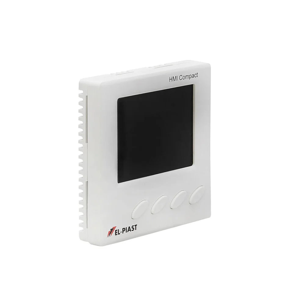 Termostato ambiente digitale HMI EC BMS con display LCD, progettato per un controllo preciso della temperatura, compatibile con sistemi BMS. Offre un’interfaccia utente intuitiva, programmazione settimanale e gestione efficiente del clima negli ambienti residenziali e industriali.