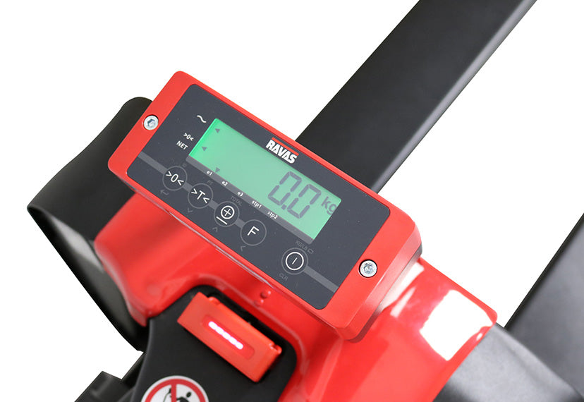 Porta-paletes elétrico RAVAS Ergo Truck-2 – trazione elétrica, pesagem integrada, Li-ion 24V