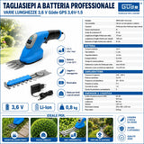 Conjunto de ferramentas de jardim com bateria Güde GPS 3,6V-1.5