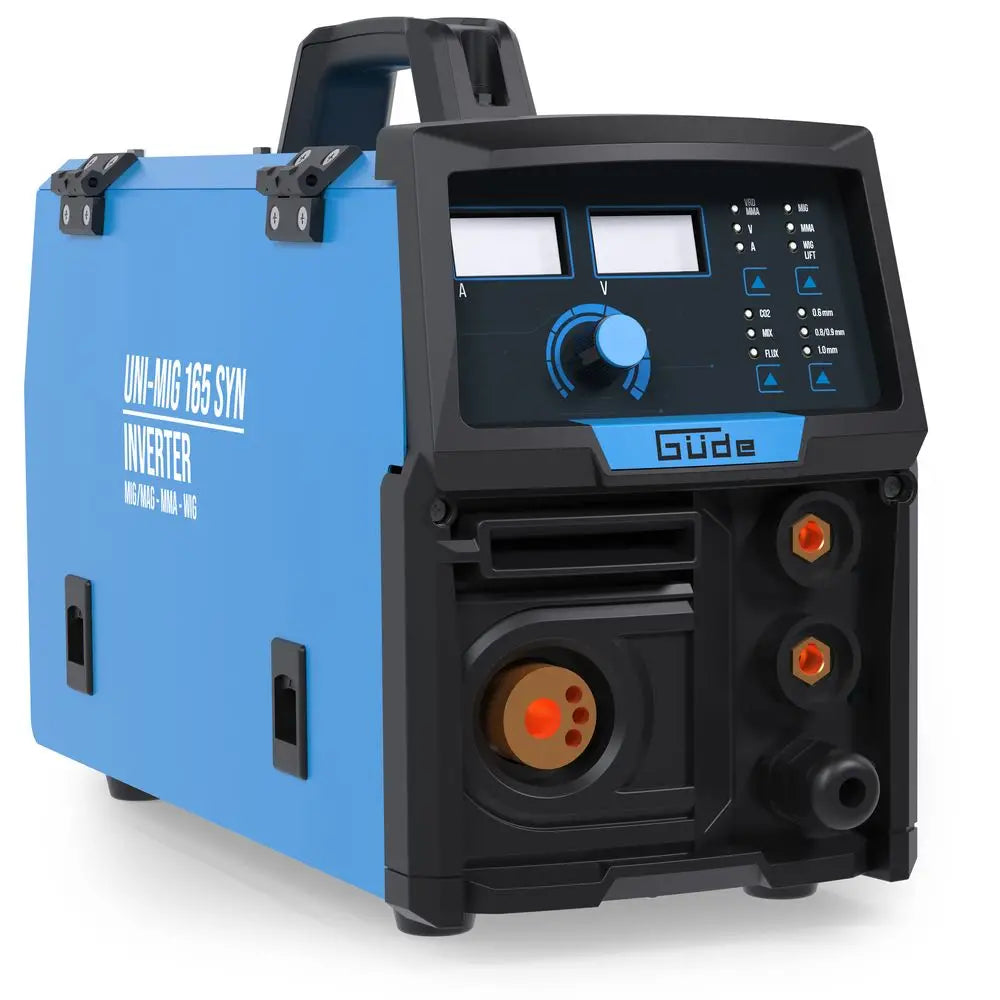 Máquina de soldar multiprocesso Güde Uni-Mig 165 SYN – inversor monofásico 230V, MIG/MAG, MMA, fio fluxado e TIG