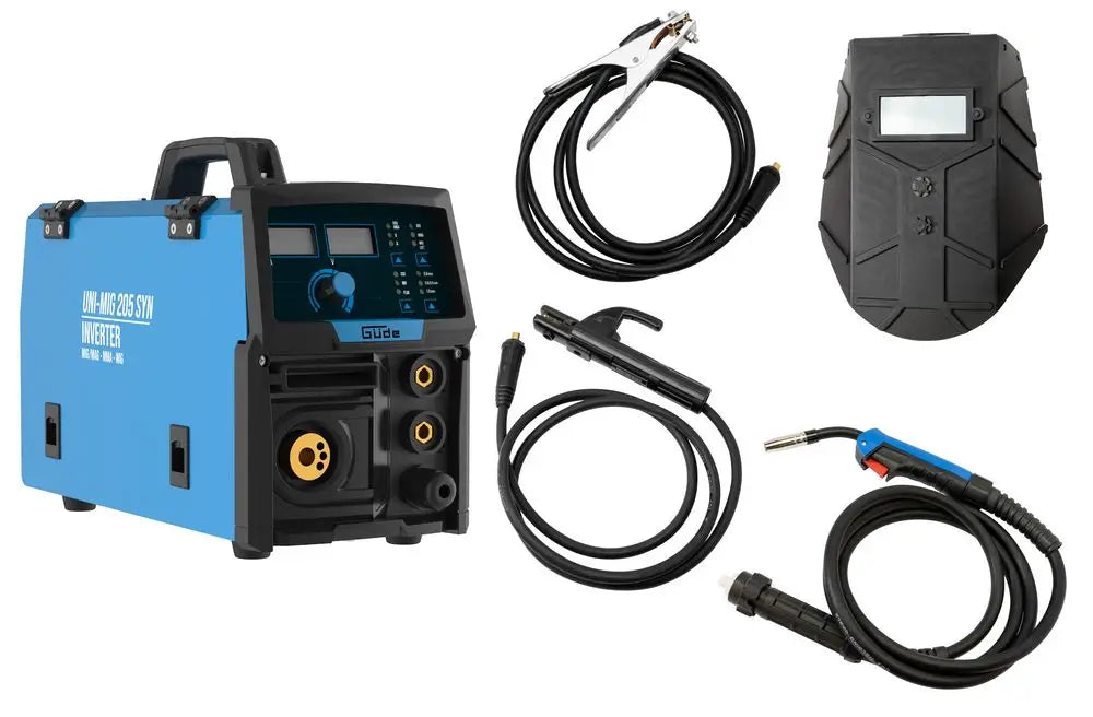 Máquina de soldar inverter multiprocesso Güde Uni-Mig 205 SYN – MIG/MAG, MMA, fio fluxado e TIG