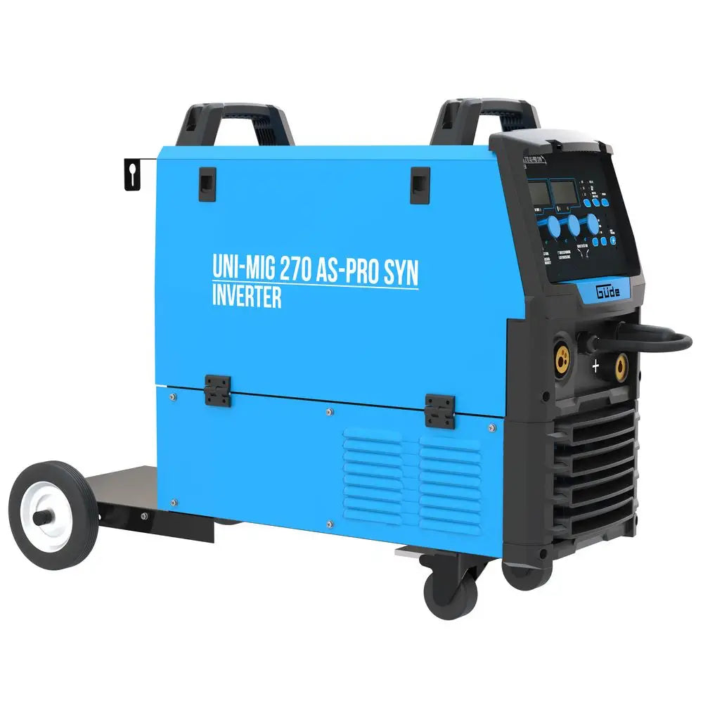 Máquina de soldar multiprocesso Güde Uni-Mig 270 AS-Pro SYN – inversor trifásico 400V, MIG/MAG, MMA, fio fluxado e TIG