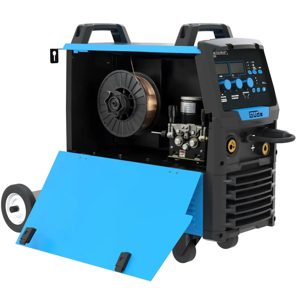 Máquina de soldar multiprocesso Güde Uni-Mig 270 AS-Pro SYN – inversor trifásico 400V, MIG/MAG, MMA, fio fluxado e TIG