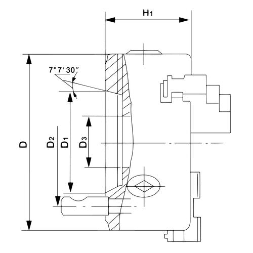 Mandrino a 4 griffe DK12-160/D4