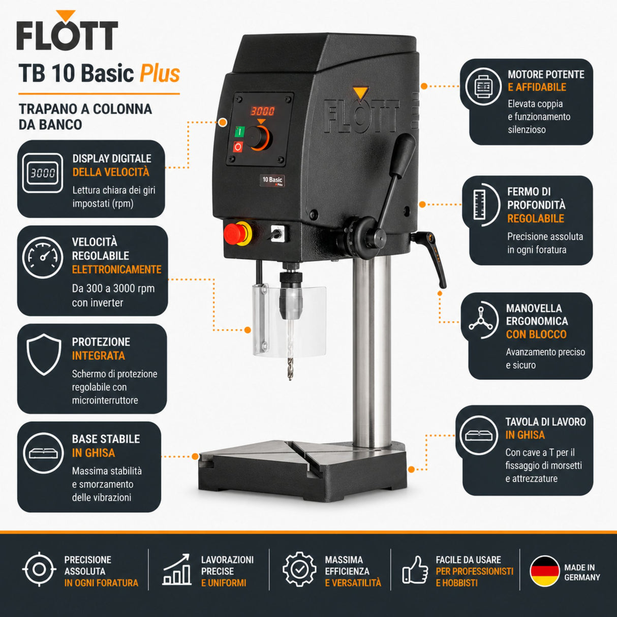 Trapano a colonna Flott TB 10 Basic Plus