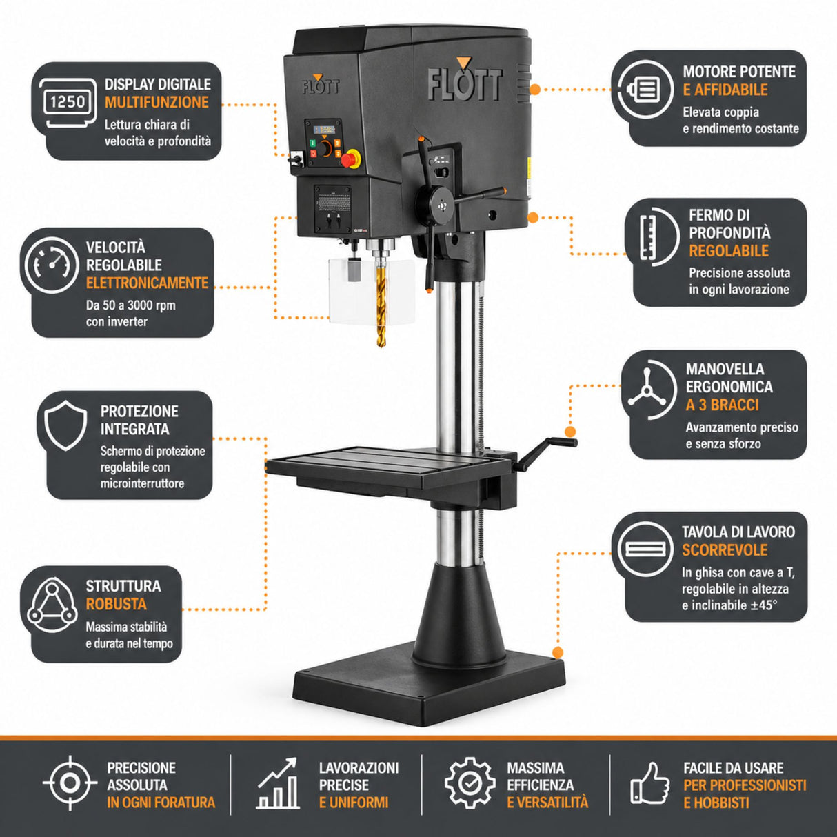 Trapano a colonna Flott SB 40 MV Plus