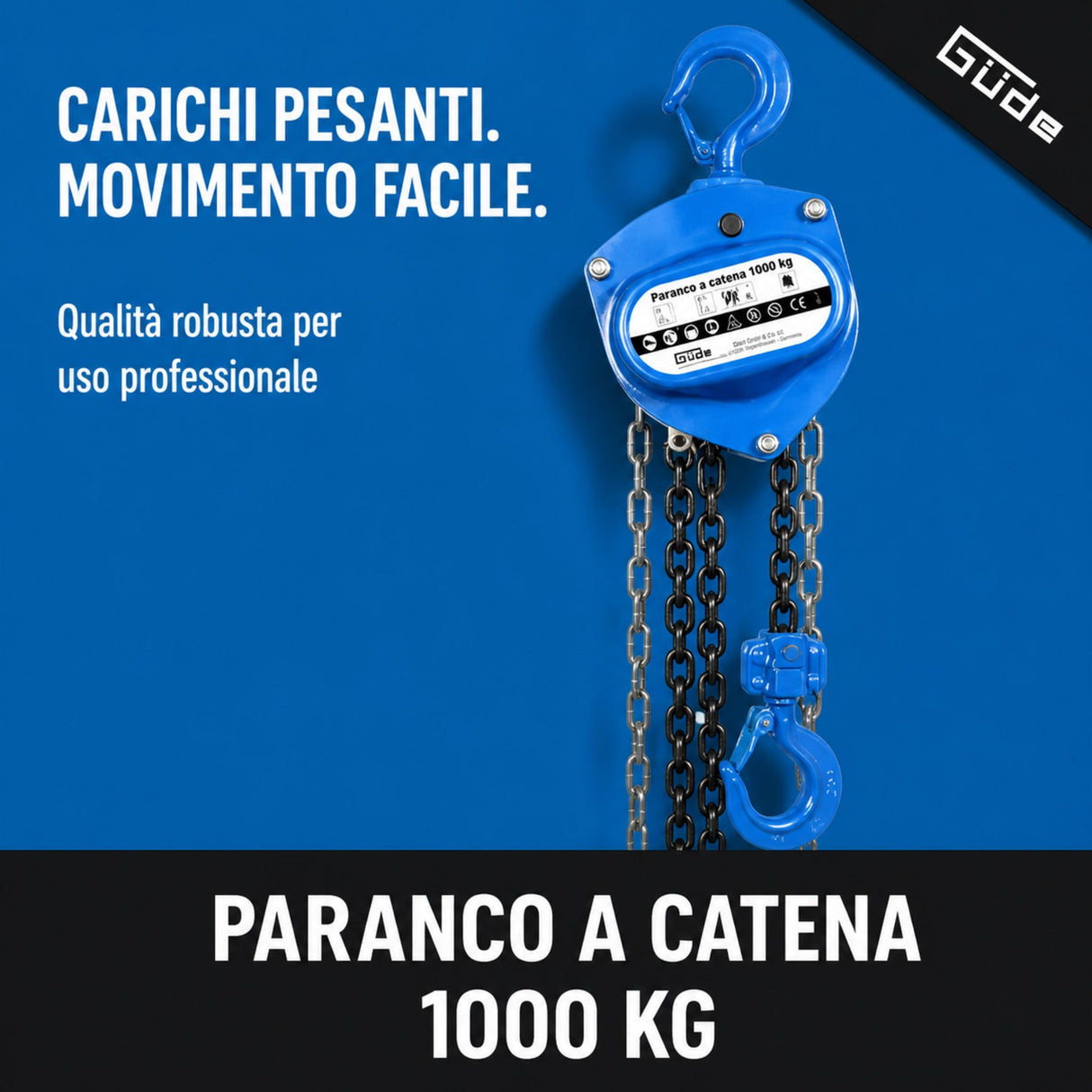 Paranco a ingranaggi cilindrici Güde 1000 kg
