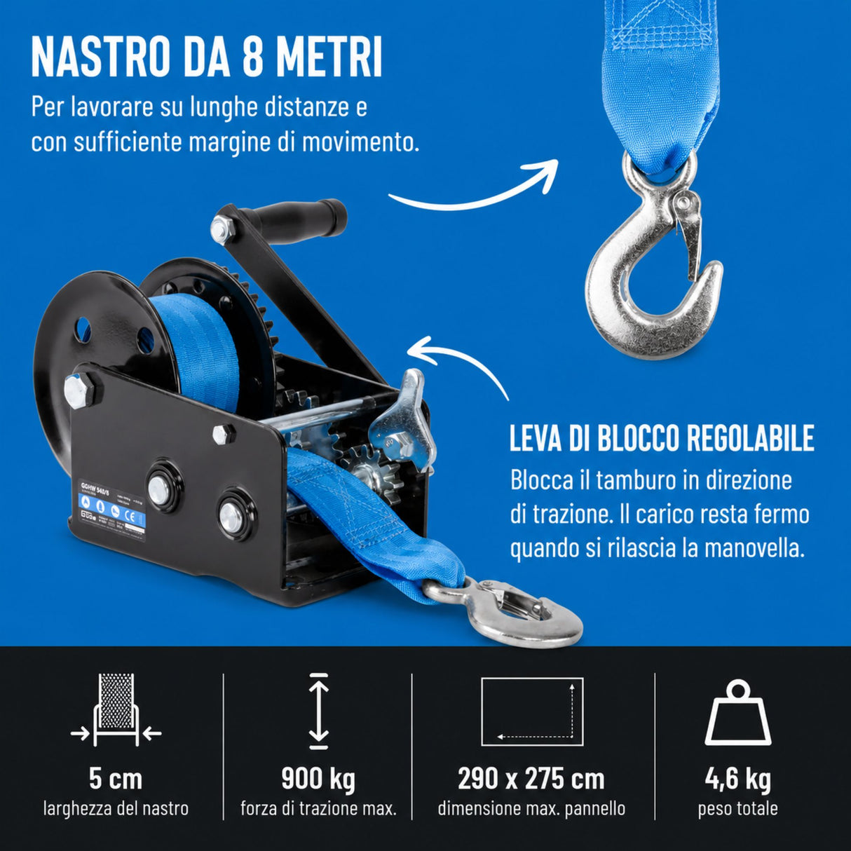 Verricello a cinghia Güde GGHW 900/8