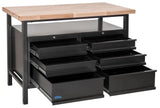 Banco da lavoro Guede P 1200 SS Black Line con 6 cassetti