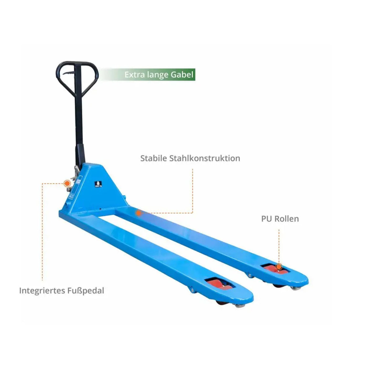 Carrello elevatore manuale Güde 2500 kg – PU (forche 1800 mm)