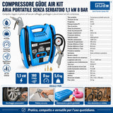 Compressor de ar portátil Güde Airpower 180/08