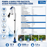 Bomba para cisterna de água da chuva com bateria Güde RFP 12-201-04