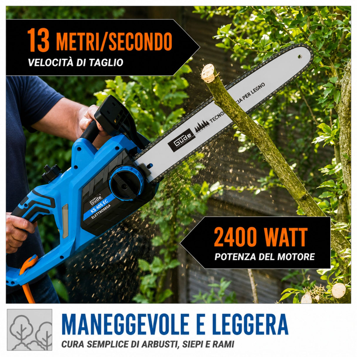 Utensile da giardinaggio Motosega elettrica Güde KS 405 EC