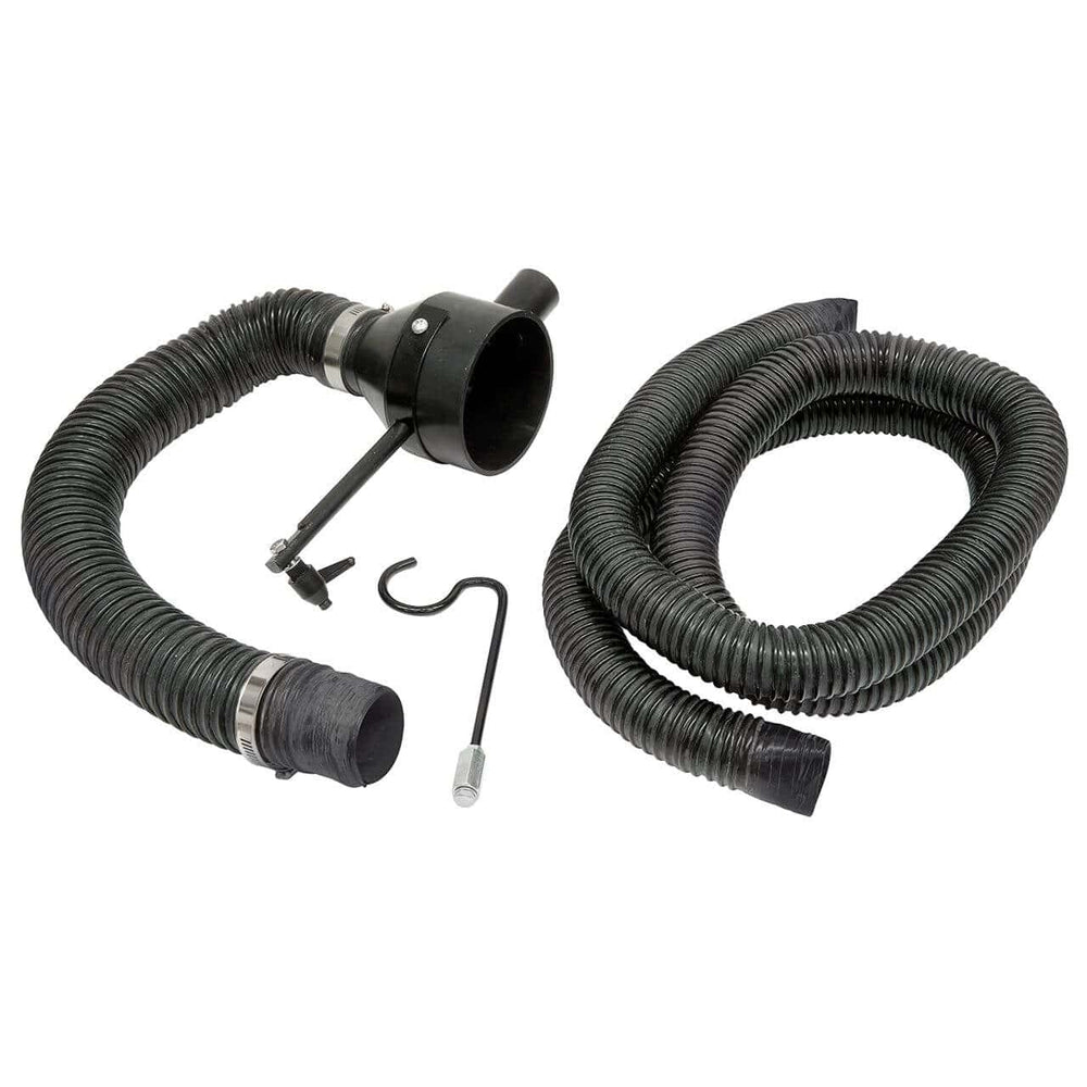 Adattatore Bernardo 50 / 100 mm per collegamento tubo di aspirazione alla sega circolare da banco TK 200 R, realizzato in plastica resistente per un fissaggio sicuro.