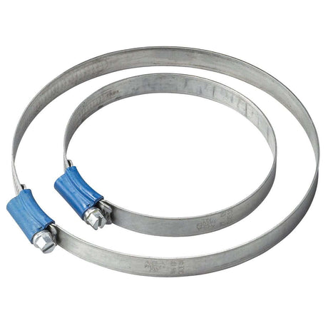 Fascetta di bloccaggio tubo Bernardo in acciaio zincato per aspiratori DC 300, DC 400, DC 350 CF e DC 450 CF, per un fissaggio sicuro e stabile del tubo di aspirazione.
