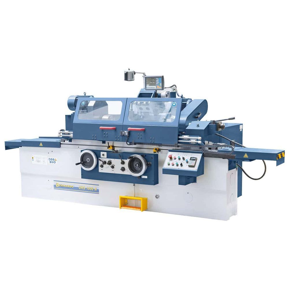 Smerigliatrice cilindrica universale Bernardo URS 1000 N con distanza tra le punte di 1000 mm, altezza punte 180 mm e DRO a 2 assi.