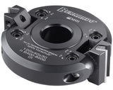 Testa regolabile a smusso Bernardo Ø120 mm, altezza 40 mm e foro 30 mm, con 2 taglienti HW e inclinazione regolabile fino a 45° per fresatura precisa di smussi e profili inclinati.