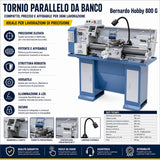 Torno Bernardo Hobby 800 G / 230 V – Compacto e preciso