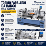 Torno para metal Bernardo Solid 460 x 1500 Pro com visualizador digital 3 eixos